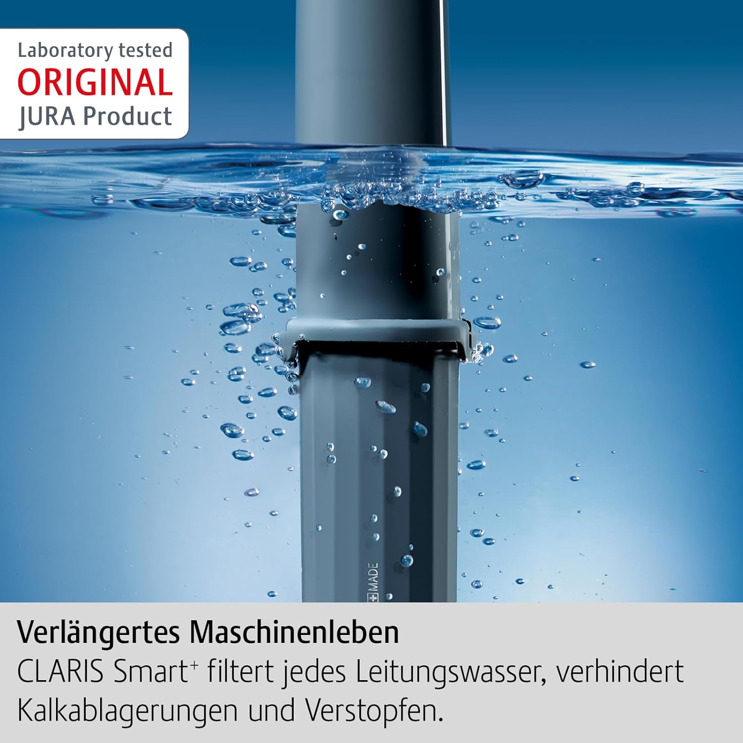 JURA Original - Claris Smart+ Filter Cartridge with Automatic Filter Detection - TÜV-Certified Hygiene - Pack of 3 - 24233, Grey